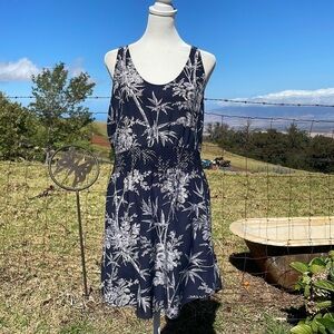 ARITZIA Babaton floral silk blythe dress blue Floral Bamboo XS
